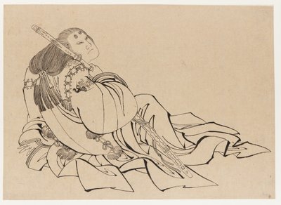 Een Hoveling door Katsushika Hokusai