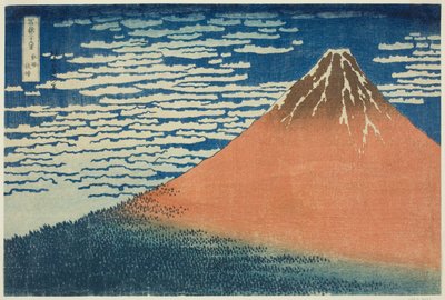 Een Zachte Bries op een Mooie Dag (Gaifu kaisei), uit de serie "Zesendertig Zichten op de Berg Fuji (Fugaku sanjurokkei)" door Katsushika Hokusai