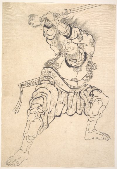 Een krijger door Katsushika Hokusai
