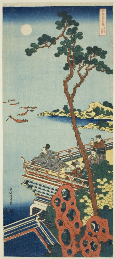 Abe no Nakamaro, uit de serie Een Waarachtige Spiegel van Chinese en Japanse Gedichten door Katsushika Hokusai