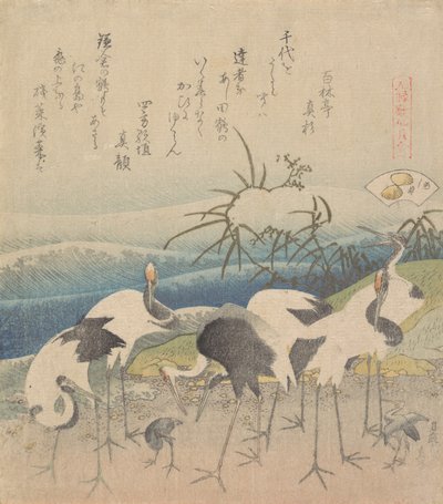 Ashi Clam, uit de serie Genroku Kasen Kai-awase, 1821 door Katsushika Hokusai