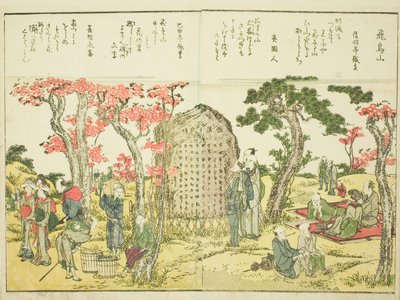Asuka Hill (Asukayama), uit deel 1 van het geïllustreerde boek "Schone Zichten van de Oostelijke Hoofdstad in een Oogopslag (Toto shokei ichiran)" door Katsushika Hokusai