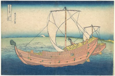 Op zee voor de kust van Kazusa (Kazusa no kairo), uit de serie Zesendertig gezichten op de berg Fuji (Fugaku sanjūrokkei) door Katsushika Hokusai
