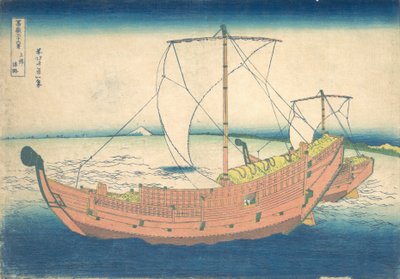 Op zee bij Kazusa, uit de serie Zesendertig Zichten op de Fuji door Katsushika Hokusai