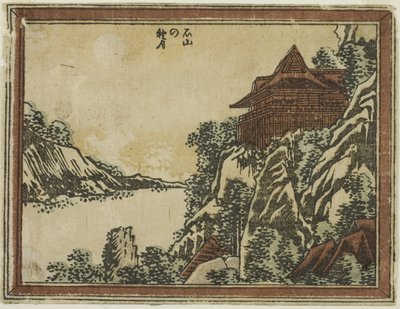 Herfstmaan bij Ishiyama uit de serie Acht Uitzichten van Omi in Etsstijl door Katsushika Hokusai