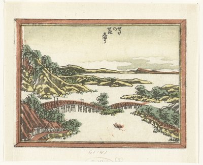 Avondgloed te Seta door Katsushika Hokusai