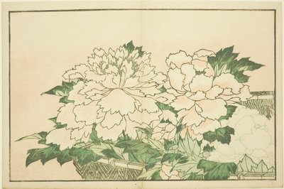 Chrysanten in een Mand, uit Het Prentenboek van Realistische Schilderijen van Hokusai door Katsushika Hokusai