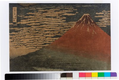 Heldere dag met zuidenwind (Rode Fuji) door Katsushika Hokusai