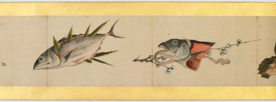 Detail van Handrol met Diverse Beelden, Edo-periode door Katsushika Hokusai