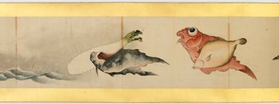 Detail van Handrol met Diverse Beelden, Edo Periode door Katsushika Hokusai
