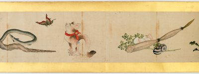 Detail van Handrol met Diverse Beelden, Edo Periode door Katsushika Hokusai