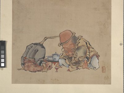 Wijn drinken door Katsushika Hokusai