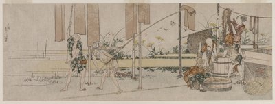 Ververijen aan het werk, ca. 1800 door Katsushika Hokusai