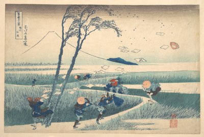 Ejiri in de provincie Suruga (Sunshū Ejiri), uit de serie „Zesendertig gezichten op de berg Fuji“ (Fugaku sanjūrokkei) door Katsushika Hokusai