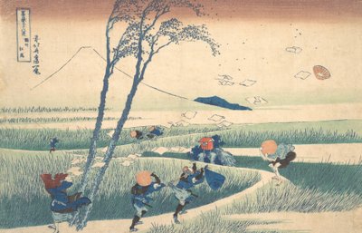 Ejiri in de provincie Suruga Sunshu Ejiri, uit de serie Zesendertig Zichten op de Berg... door Katsushika Hokusai