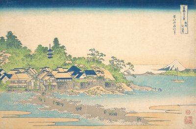 Enoshima in de provincie Sagami uit de serie Zesendertig Zichten op de Fuji door Katsushika Hokusai