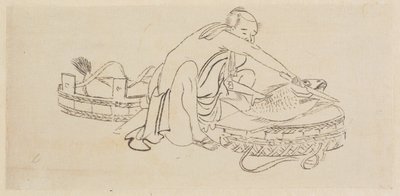 Visverkoper door Katsushika Hokusai