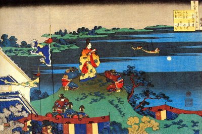 Uit de serie Honderd gedichten van honderd dichters: Abe no Nakamaro, ca. 1830 door Katsushika Hokusai