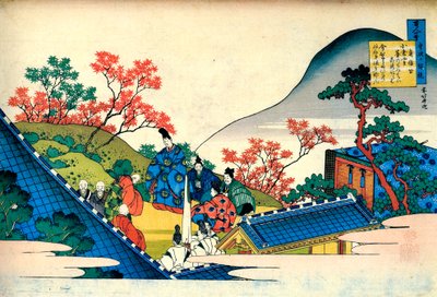 Uit de serie Honderd gedichten van honderd dichters: Fujiwara no Tadahira, ca. 1830 door Katsushika Hokusai
