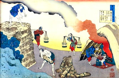 Uit de serie Honderd gedichten van honderd dichters: Fujiwara no Teika, c1830 door Katsushika Hokusai