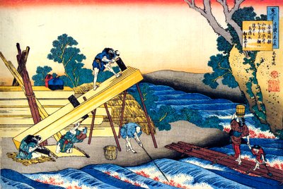 Uit de serie Honderd gedichten van honderd dichters: Harumichi no Tsuraki door Katsushika Hokusai