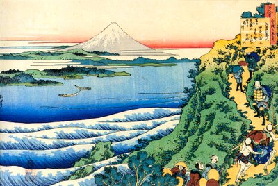 Uit de serie Honderd Gedichten door Honderd Dichters: Yamabe no Akahito, ca. 1830 door Katsushika Hokusai
