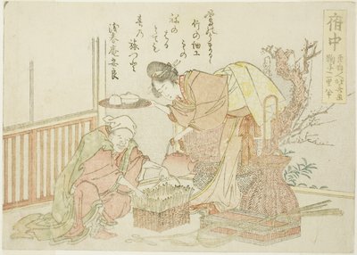 Fuchu, uit een ongetitelde serie van de drieënvijftig stations van de Tokaido door Katsushika Hokusai