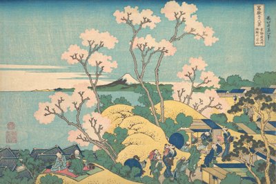 Fuji vanaf Gotenyama aan de Tokaido in Shinagawa door Katsushika Hokusai