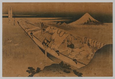 Fuji vanuit Ushibori, provincie Hitachi door Katsushika Hokusai