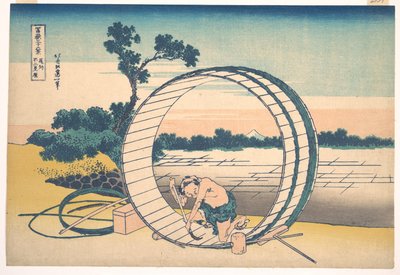 Fujimigahara in de provincie Owari (Bishū Fujimigahara), uit de serie „Zesendertig gezichten op de berg Fuji“ (Fugaku sanjūrokkei) door Katsushika Hokusai