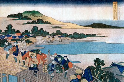 Fukui-brug, provincie Echizen door Katsushika Hokusai