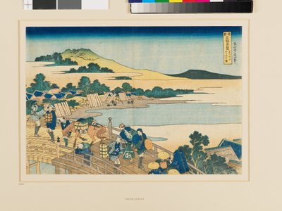 Fukui-brug in de provincie Echizen door Katsushika Hokusai