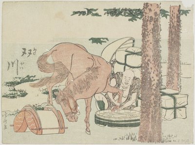 Futakawa, 1799-1802 door Katsushika Hokusai