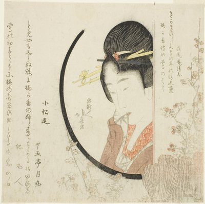 Meisje bij het raam door Katsushika Hokusai