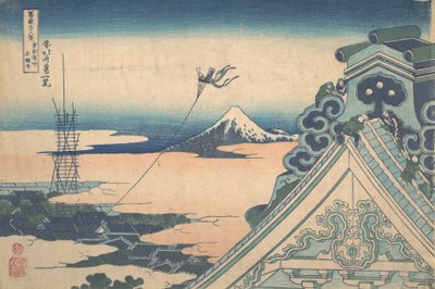 Honganji in Asakusa in Edo, uit de serie Zesendertig Zichten..., ca. 1830-32 door Katsushika Hokusai