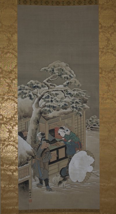 Voor een Winkel, gedateerd 1780 door Katsushika Hokusai
