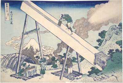 In de bergen van de provincie T?t?mi, uit de serie Zesendertig gezichten op de berg Fuji door Katsushika Hokusai
