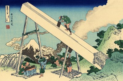 In de Totomi-bergen, ca. 1830 door Katsushika Hokusai