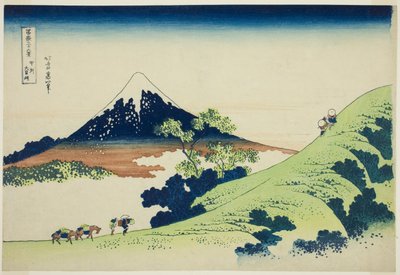 Inume-pas in de provincie Kai, uit de serie "Zesendertig Zichten op de Berg Fuji" door Katsushika Hokusai