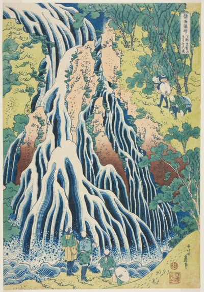 Kirifuri watervallen (Kirifuri no taki), uit de serie Tour of the Waterfalls in Various Provinces (Shokoku taki meguri) door Katsushika Hokusai