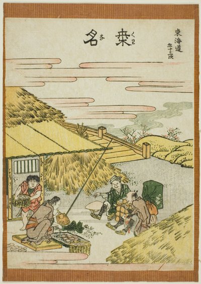 Kuwana, uit de serie "Drieënvijftig stations van de Tokaido" door Katsushika Hokusai