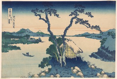 Meer Suwa in de provincie Shinano (Shinshu Suwako), uit de serie "Zesendertig Zichten op de Fuji-berg (Fugaku sanjurokkei)" door Katsushika Hokusai