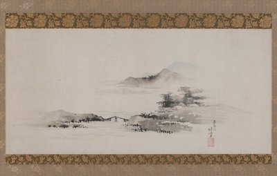 Landschap, Edo-periode, ca. 1801-02 door Katsushika Hokusai