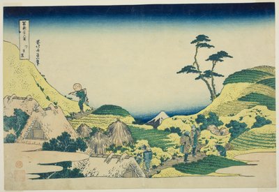 Lager Meguro (Shimo Meguro), uit de serie "Zesendertig Zichten op de Berg Fuji (Fugaku sanjurokkei)" door Katsushika Hokusai