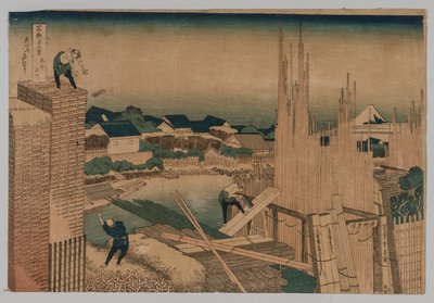 Houthandel door Katsushika Hokusai