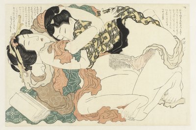 Man en vrouw in innige omarming door Katsushika Hokusai
