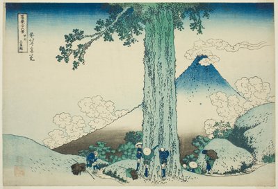 Mishima-pas in de provincie Kai, uit de serie "Zesendertig gezichten op de berg Fuji" door Katsushika Hokusai