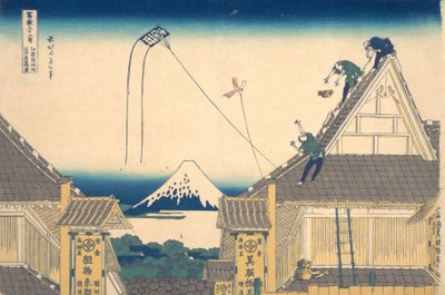 Mitsui-winkel in Surugacho in Edo, uit de serie door Katsushika Hokusai