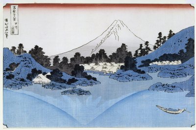 Mount Fuji weerspiegeld in Lake Misaica, uit de serie 
