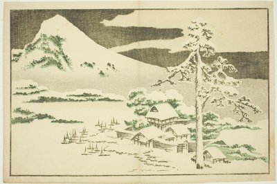 Mount Fuji in de winter, uit Het prentenboek van realistische schilderijen van Hokusai (Hokusai shashin gafu) door Katsushika Hokusai